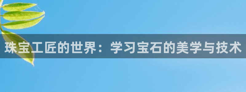 新宝5测速登录：珠宝工匠的世界：学习宝石的美学与技术