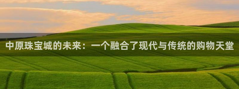 新宝5下载app：中原珠宝城的未来：一个融合了现代与传统的购物天堂