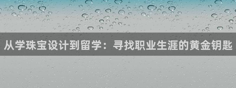 新宝xb5：从学珠宝设计到留学：寻找职业生涯的黄金钥匙